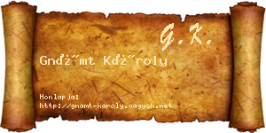 Gnámt Károly névjegykártya